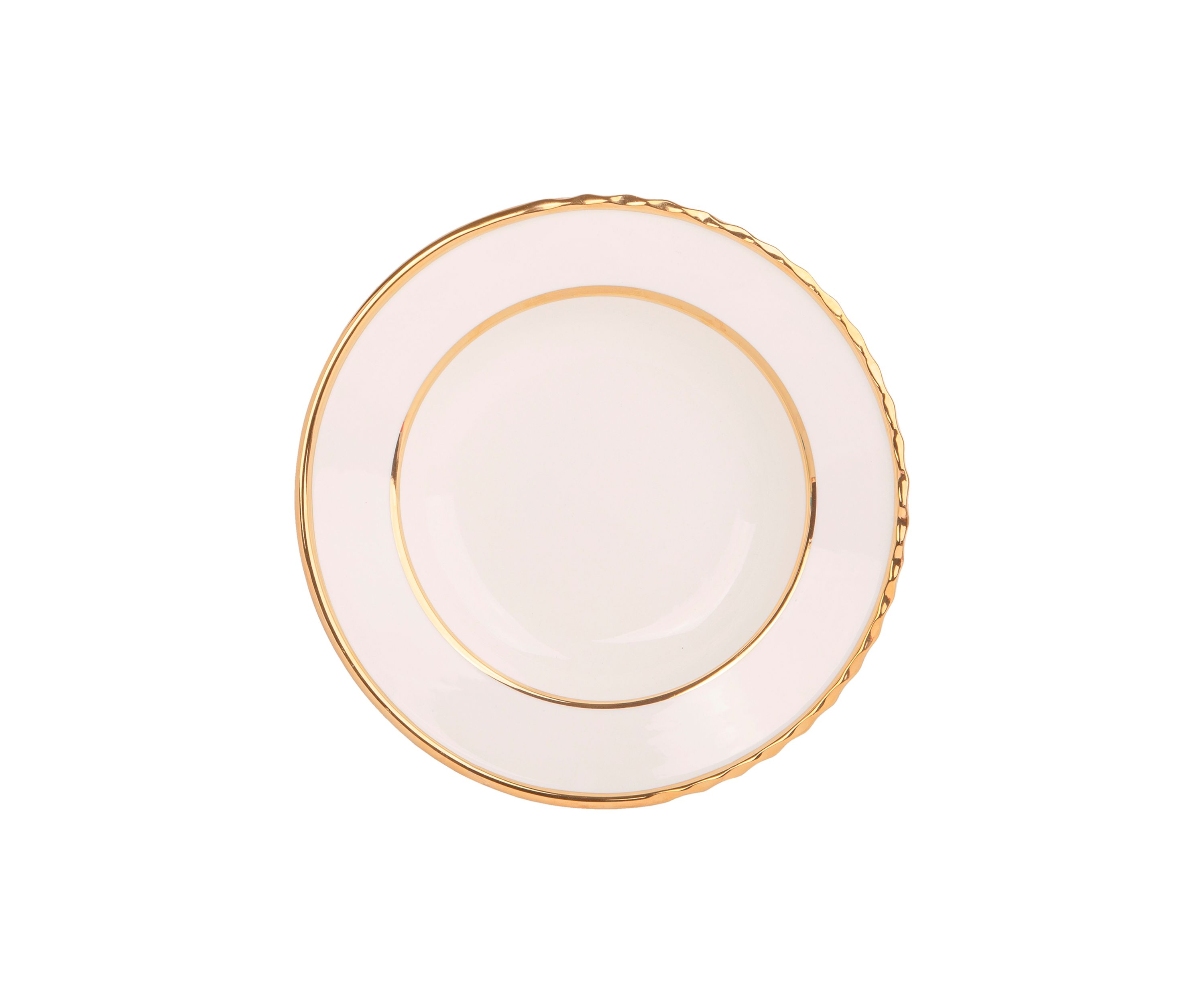 Gold Rimmed 11" Serving Bowl