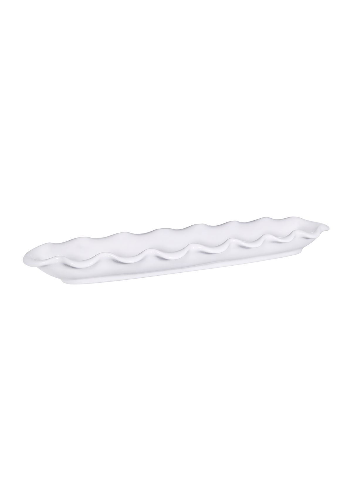 18.5" Long White Ruffle Platter