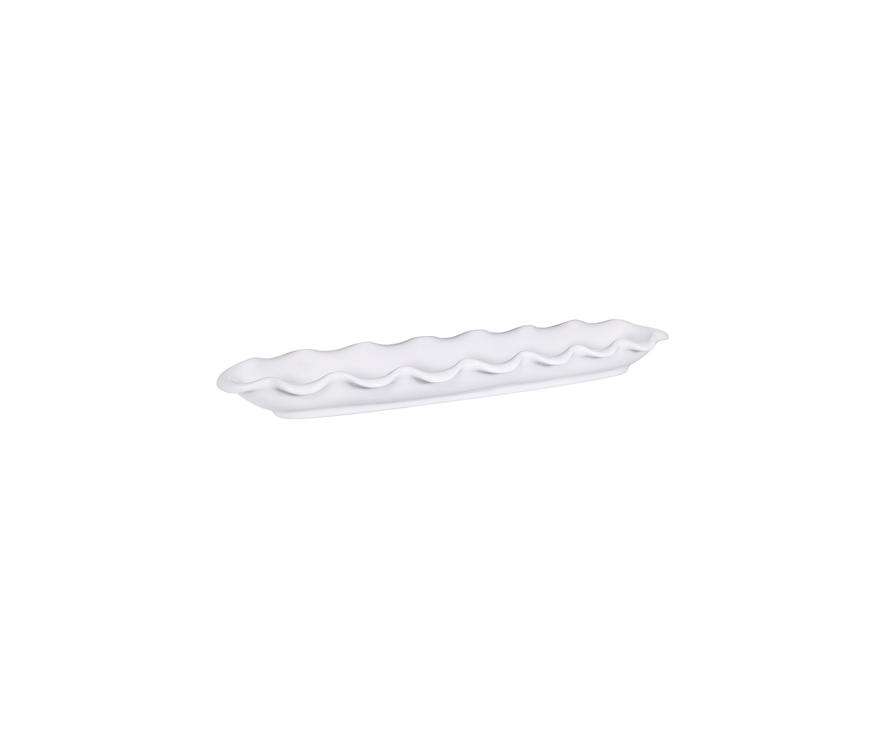 18.5" Long White Ruffle Platter