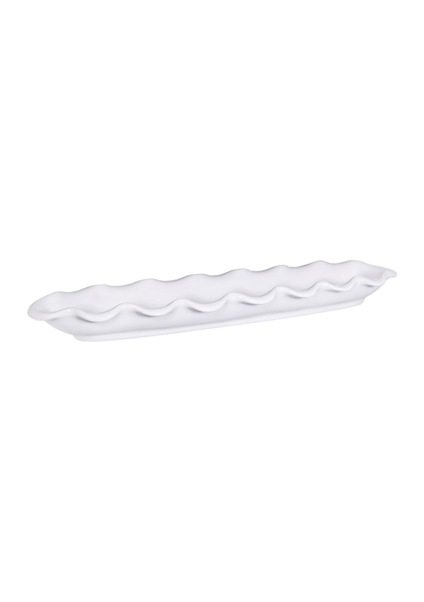 18.5" Long White Ruffle Platter