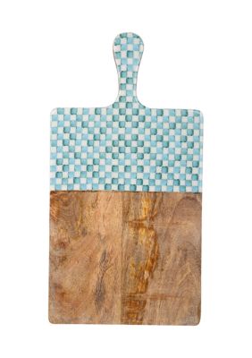 Blue Plaid Wood & Enamel Serving Paddle