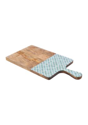 Blue Plaid Wood & Enamel Serving Paddle