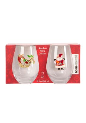 The Queens' Jewels Christmas Sleigh Jeweled Stemless Wine Glass