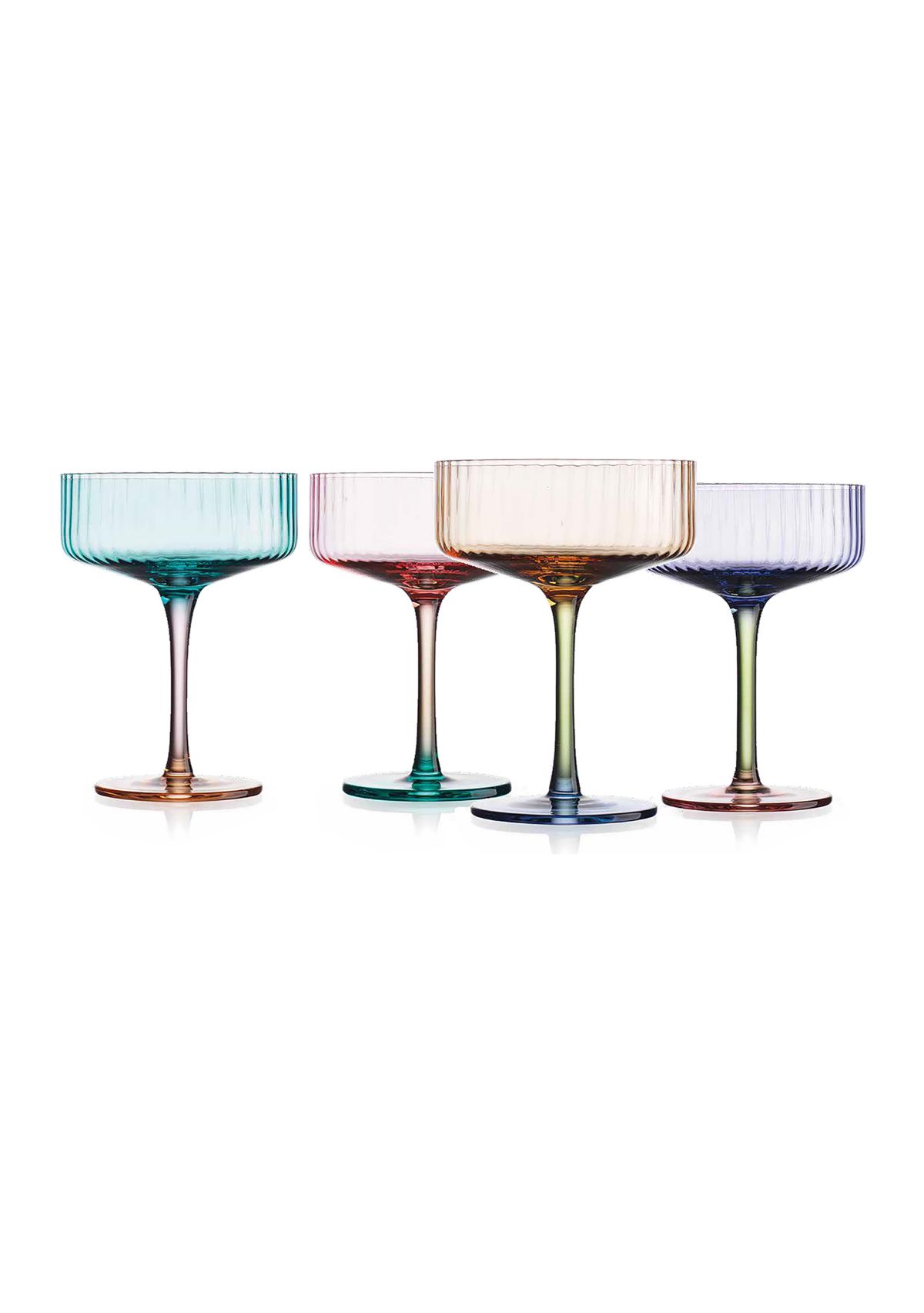 Set of 4 Colored Coupe Glasses