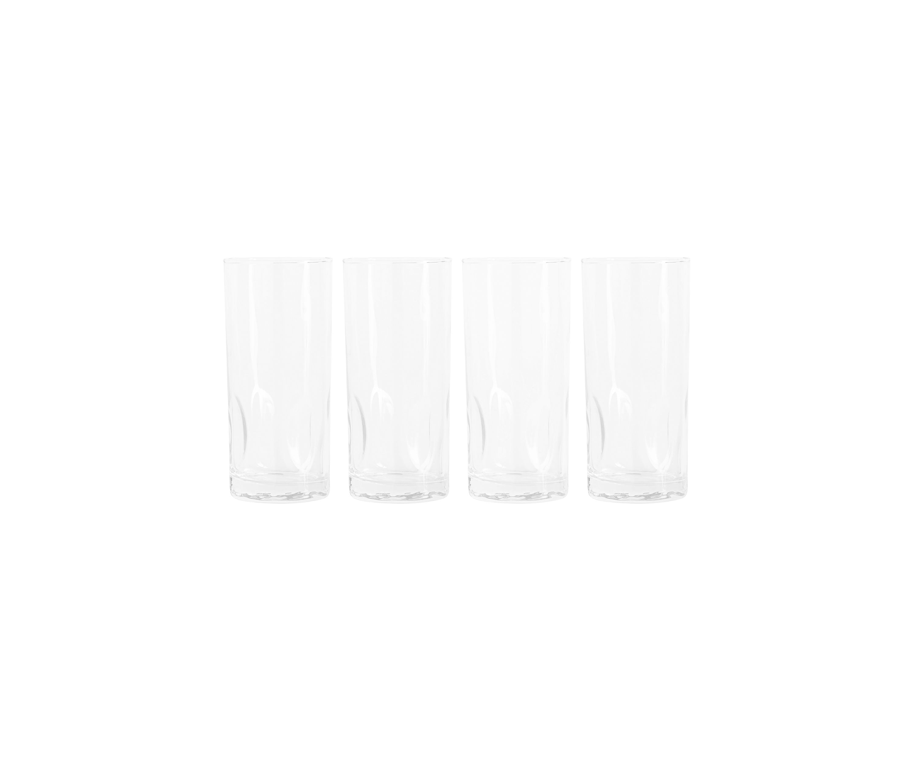 16 oz Highball Glasses with Pinched Design - Set of 4
