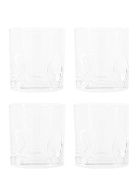 10 oz Double Old Fashioned Glasses with Pinched Design - Set of 4
