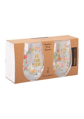 Be-You-Tiful Stemless Wine Glasses - Set of 2