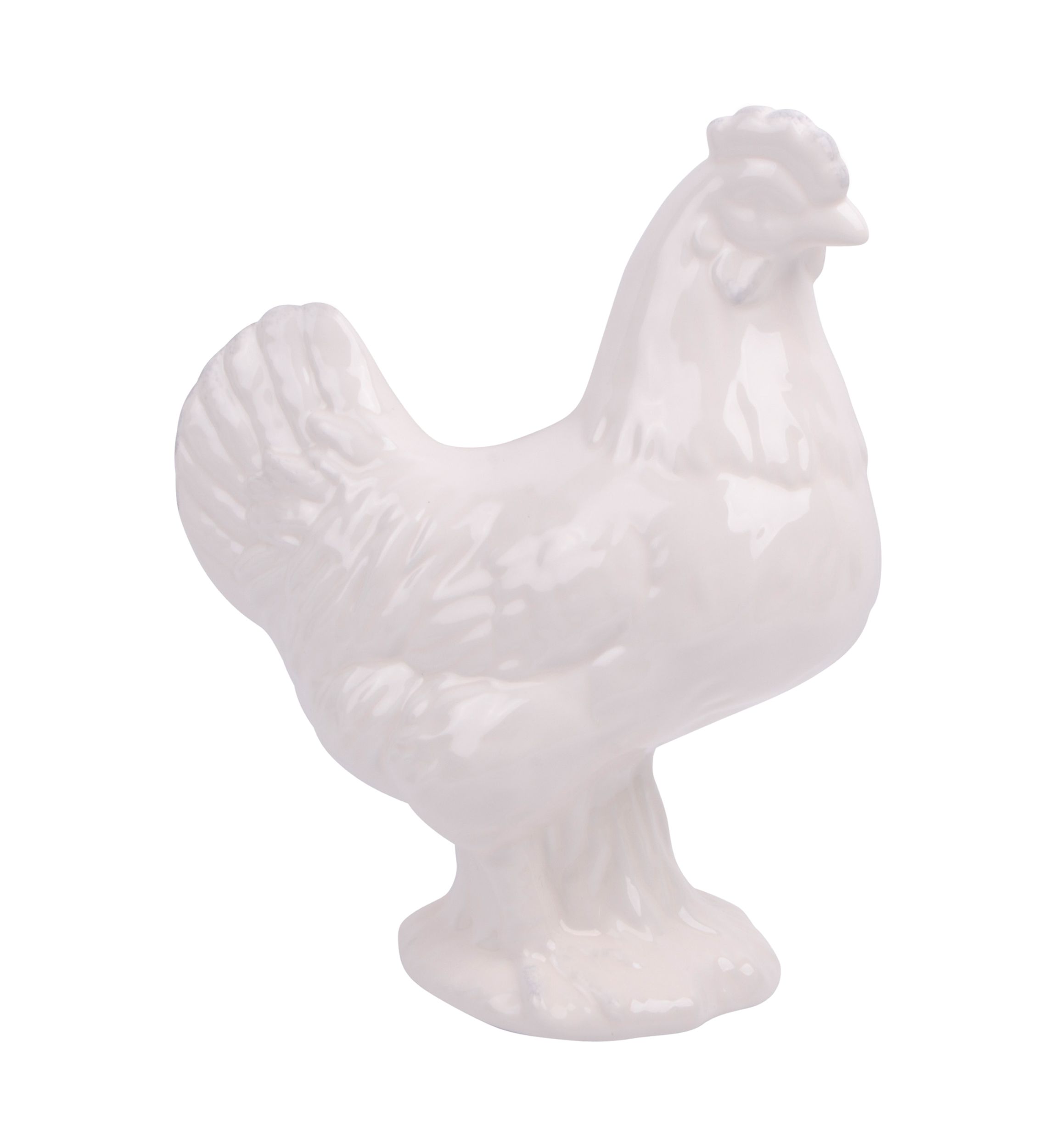 White Ceramic Rooster Figurine