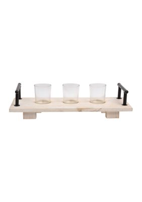 15'' Whitewash 3 Votive Tray 