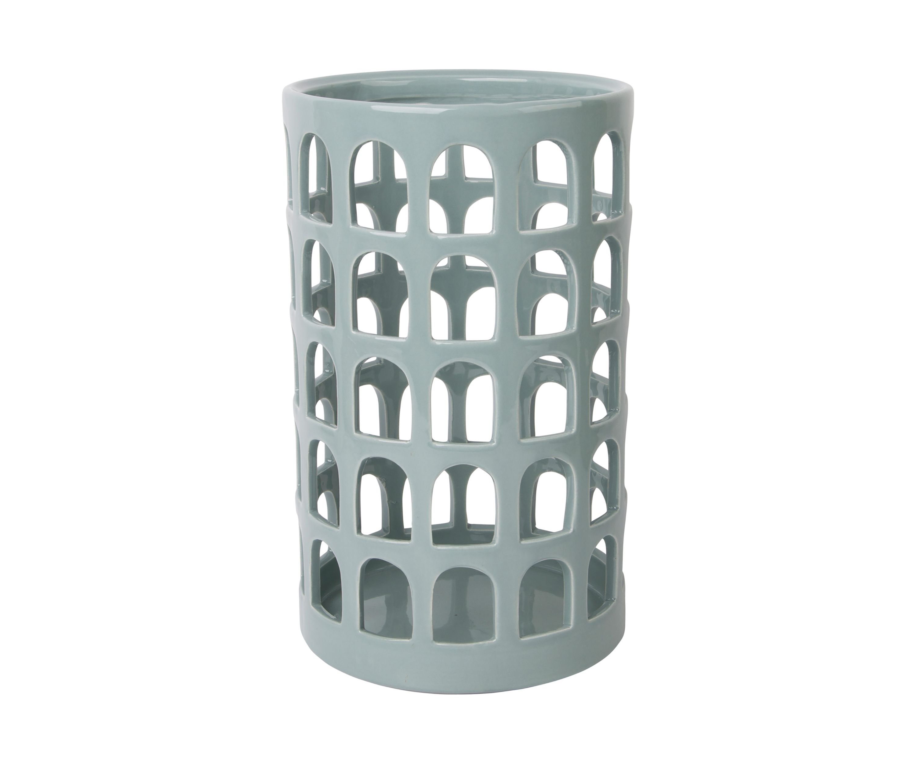 Large Blue Ceramic Hurricane