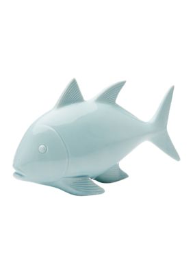 Light Blue Ceramic Fish Figurine