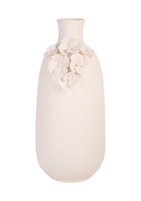 Tall White Floral Vase