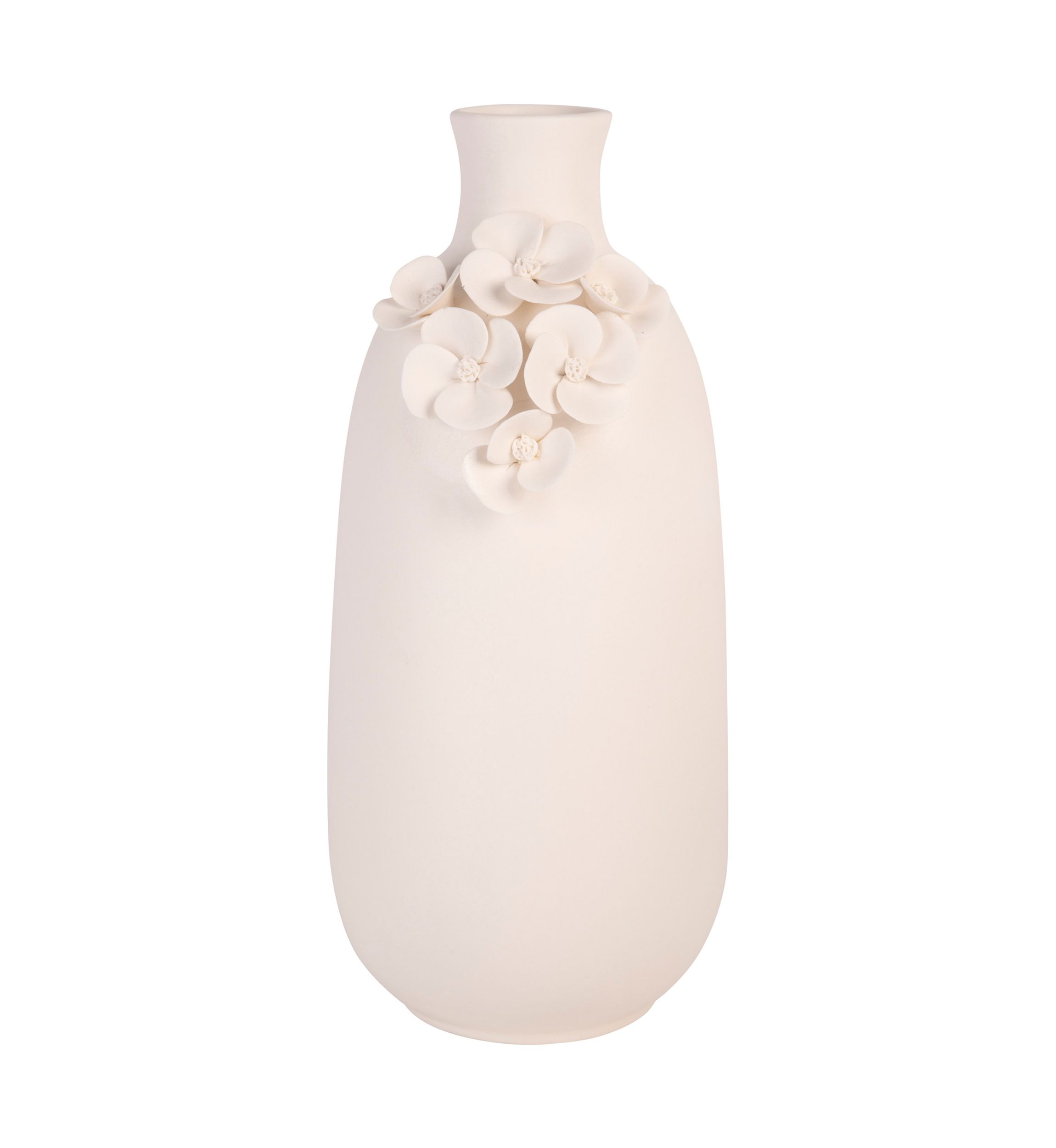 Tall White Floral Vase