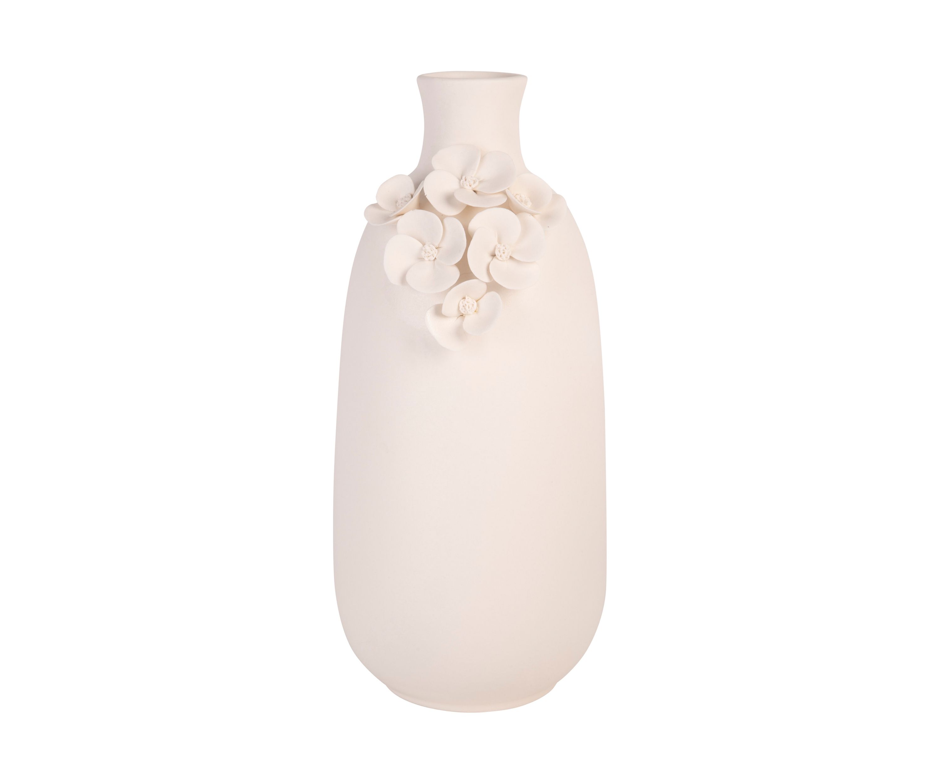 Tall White Floral Vase