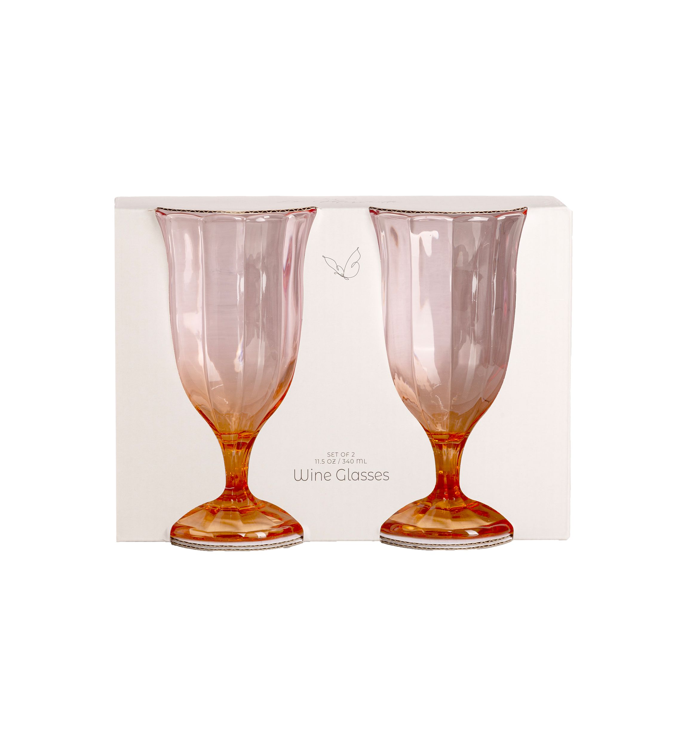 Set of 2 Pink Ombré Drinking Glasses