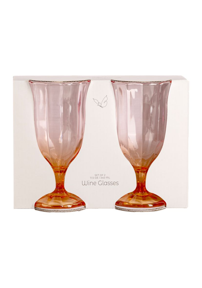 Set of 2 Pink Ombré Drinking Glasses