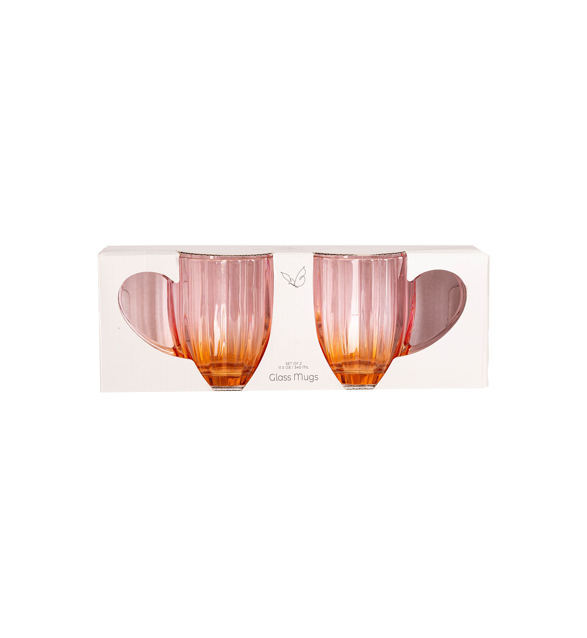 Set of 2 Pink Ombré Mugs