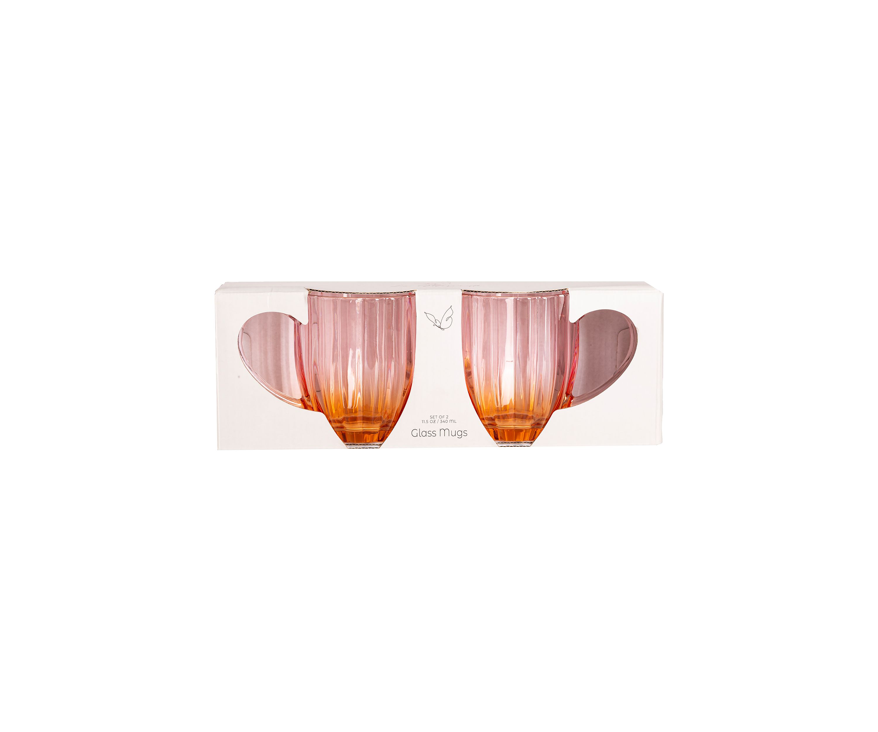 Set of 2 Pink Ombré Mugs