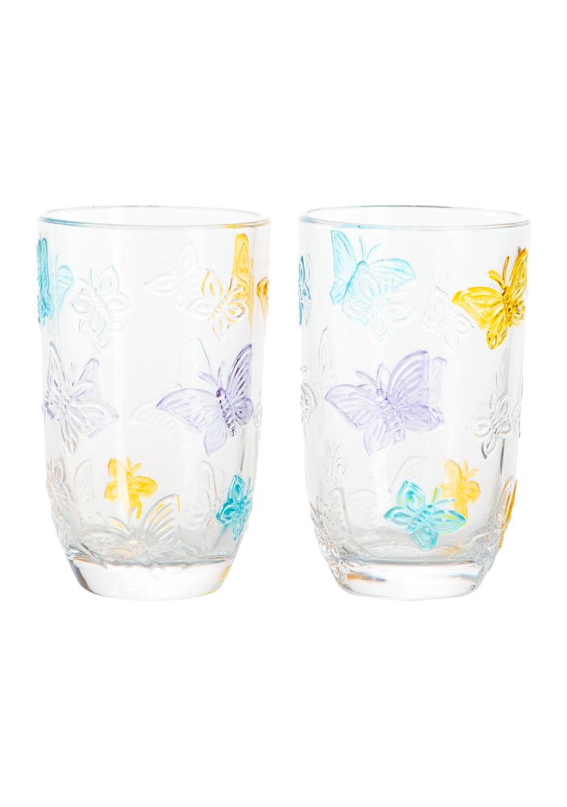 Set of 2 Butterfly Highball Glasses