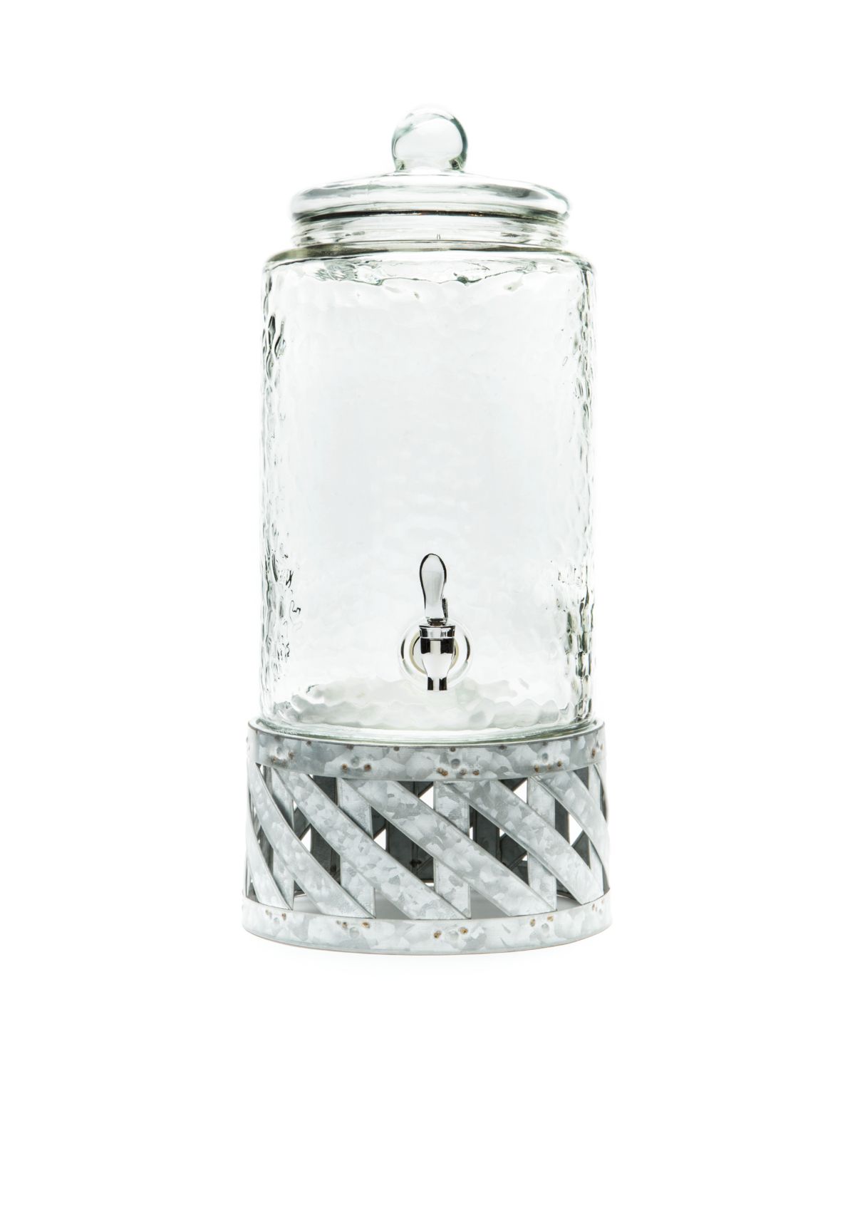 Galvanized Beverage Dispenser with X Crossed Base