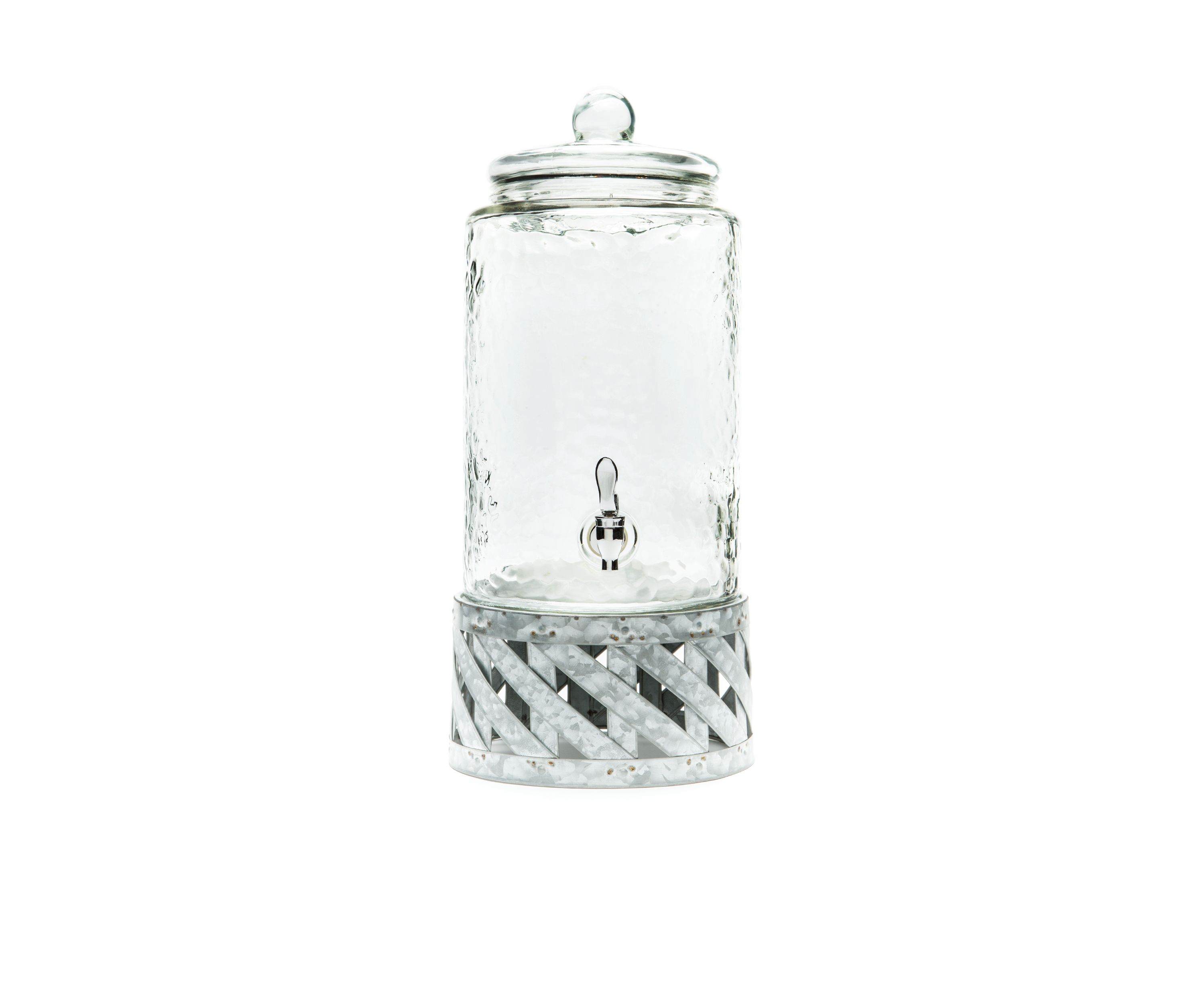 Galvanized Beverage Dispenser with X Crossed Base