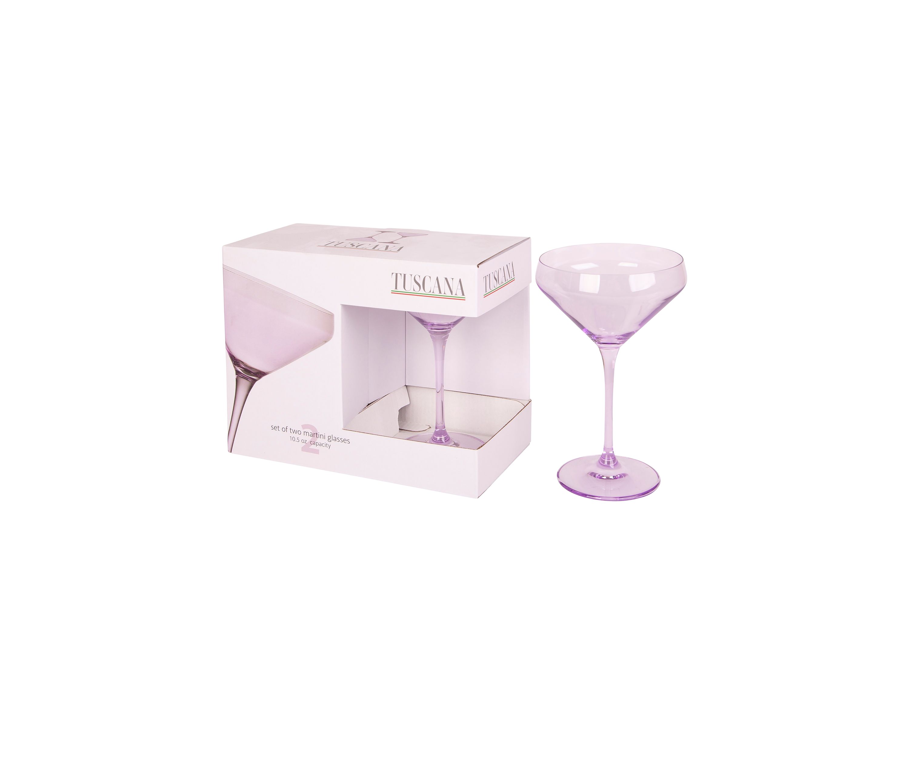 Lavender Martini Coupe Glasses - Set of 2