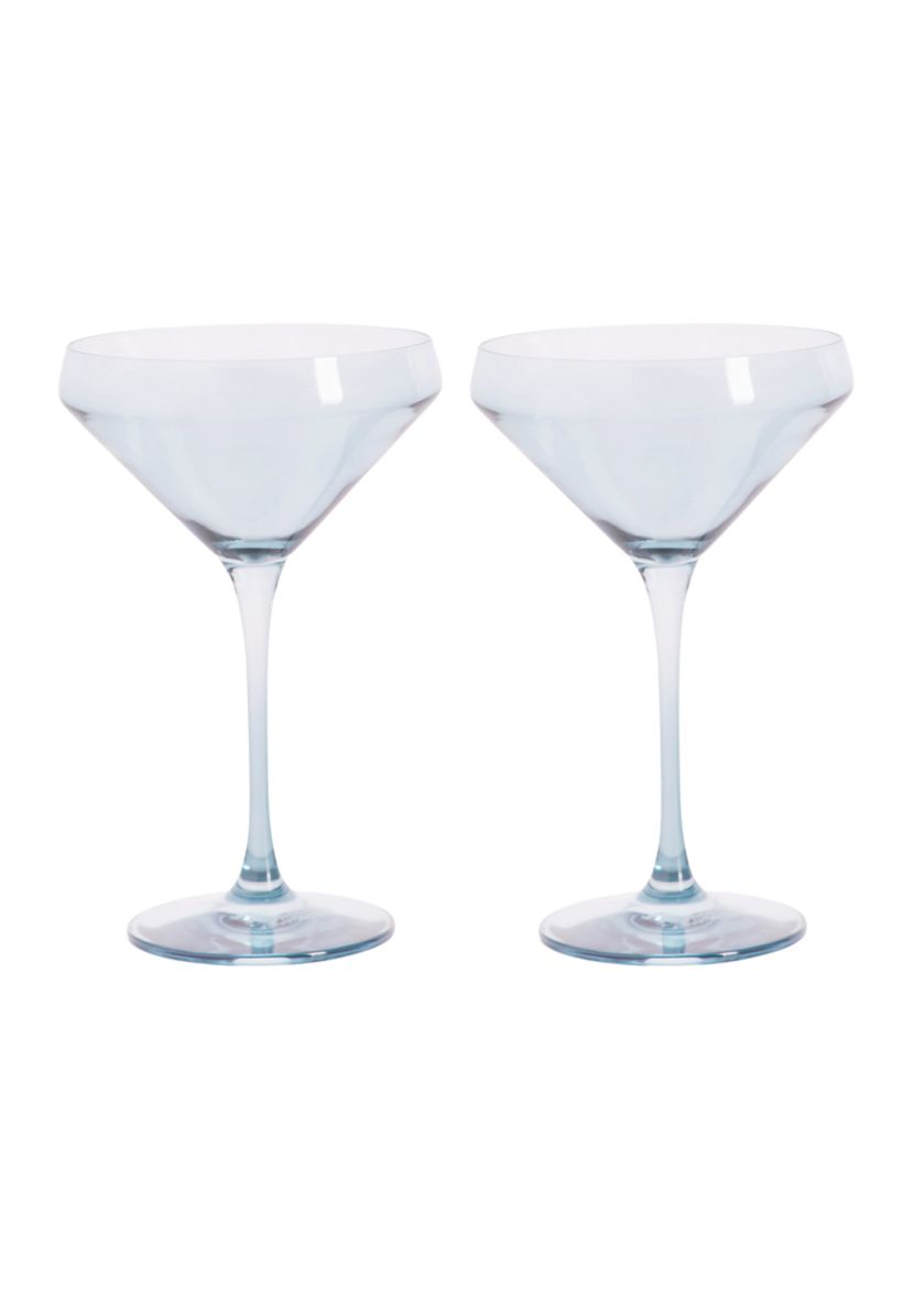 Blue Martini Coupe Glasses - Set of 2