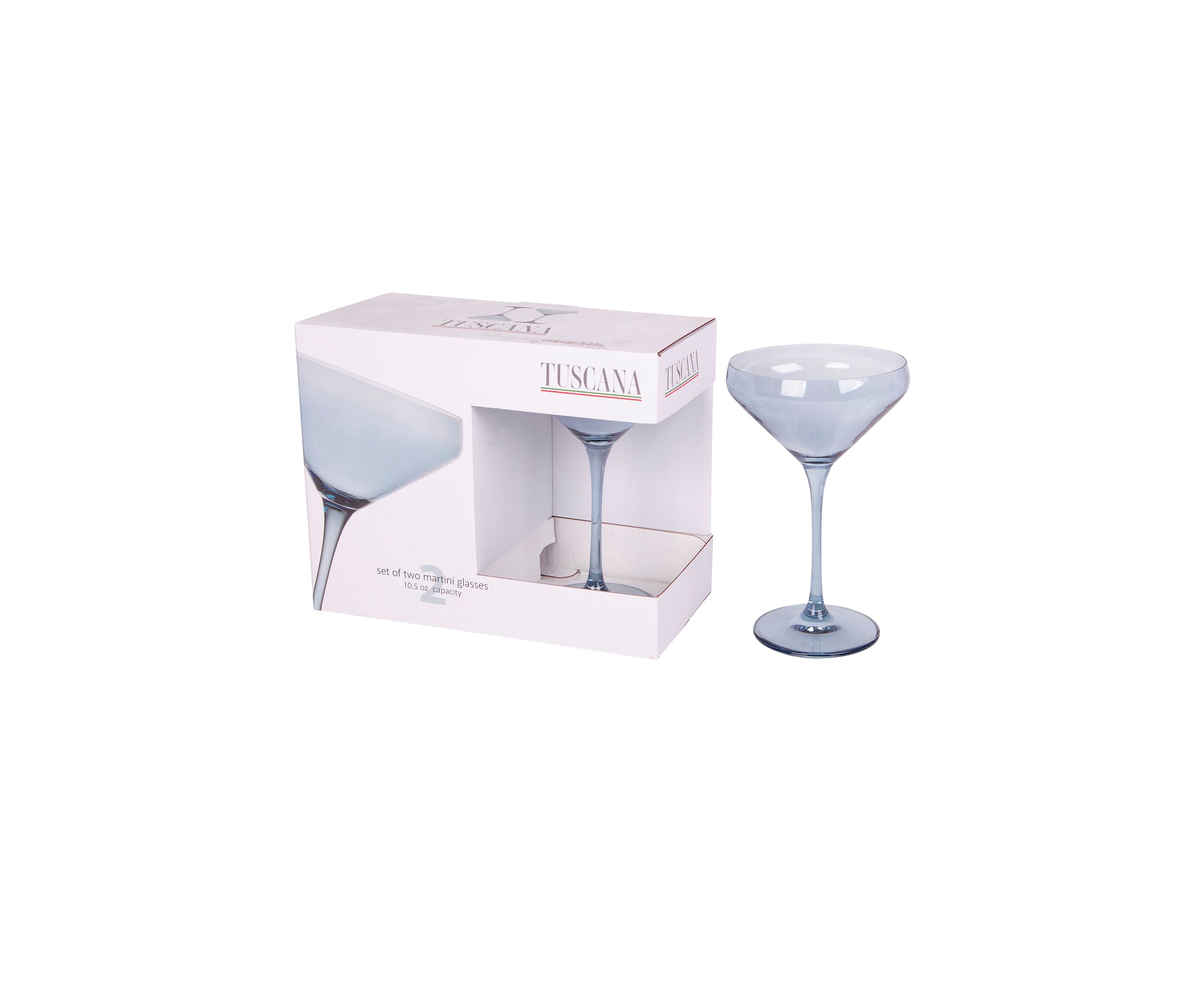 Blue Martini Coupe Glasses - Set of 2