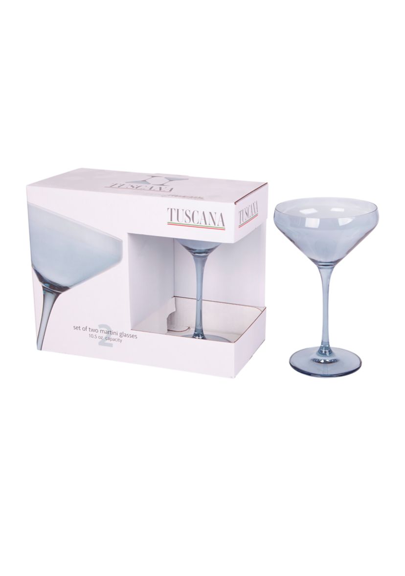 Blue Martini Coupe Glasses - Set of 2