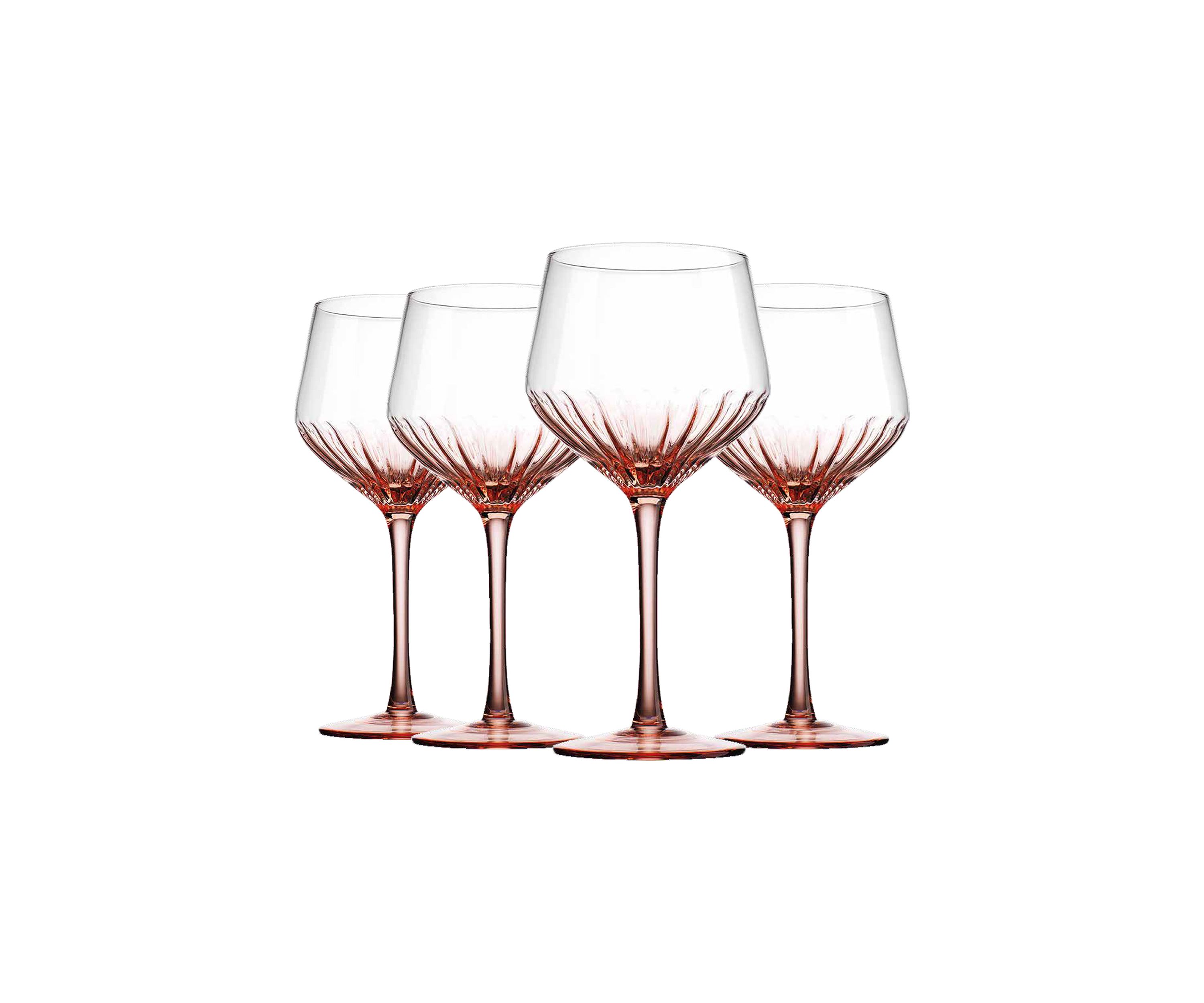 Set of 4 Blush Wine Glasses