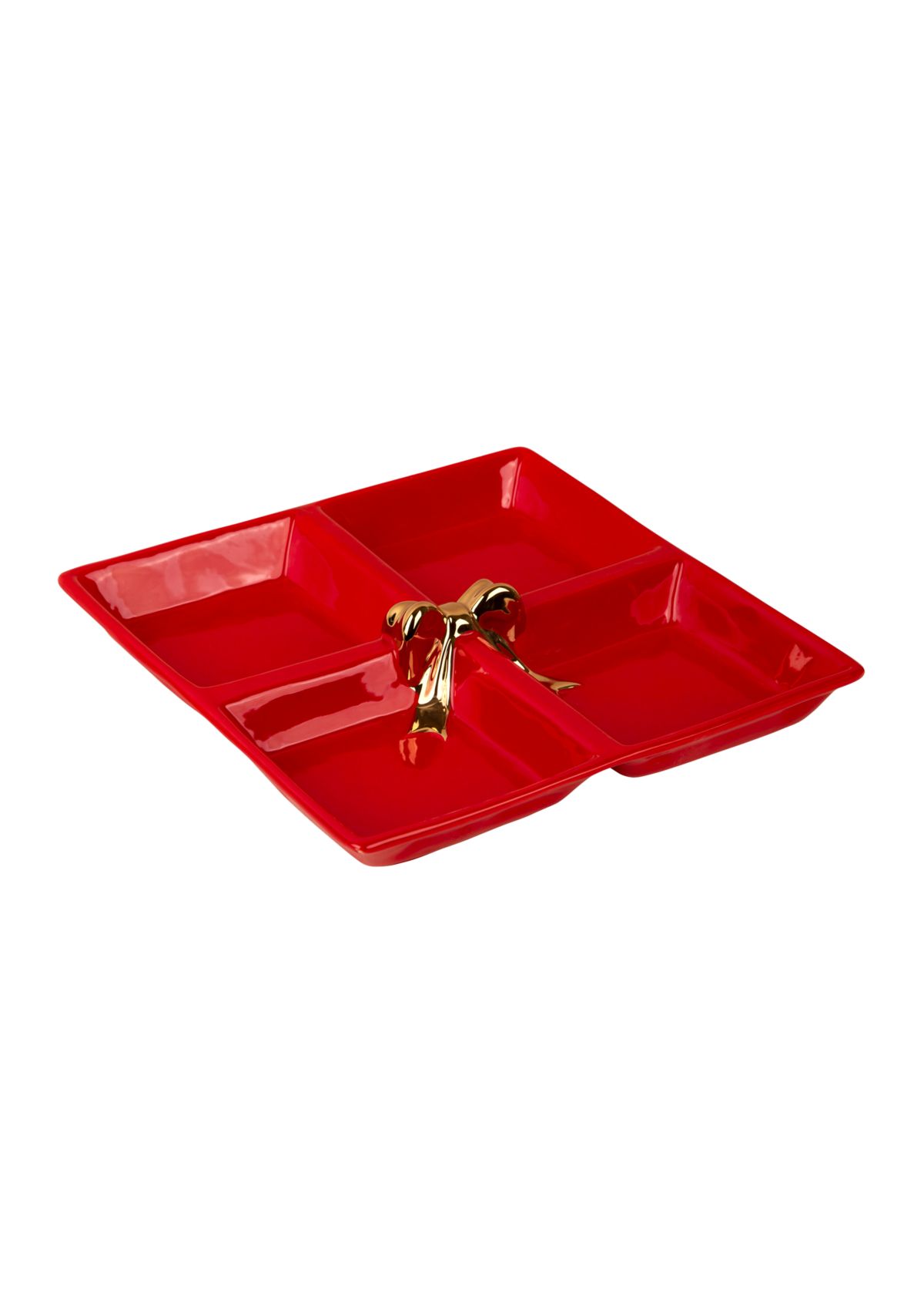 Red Christmas Present Divided Platter