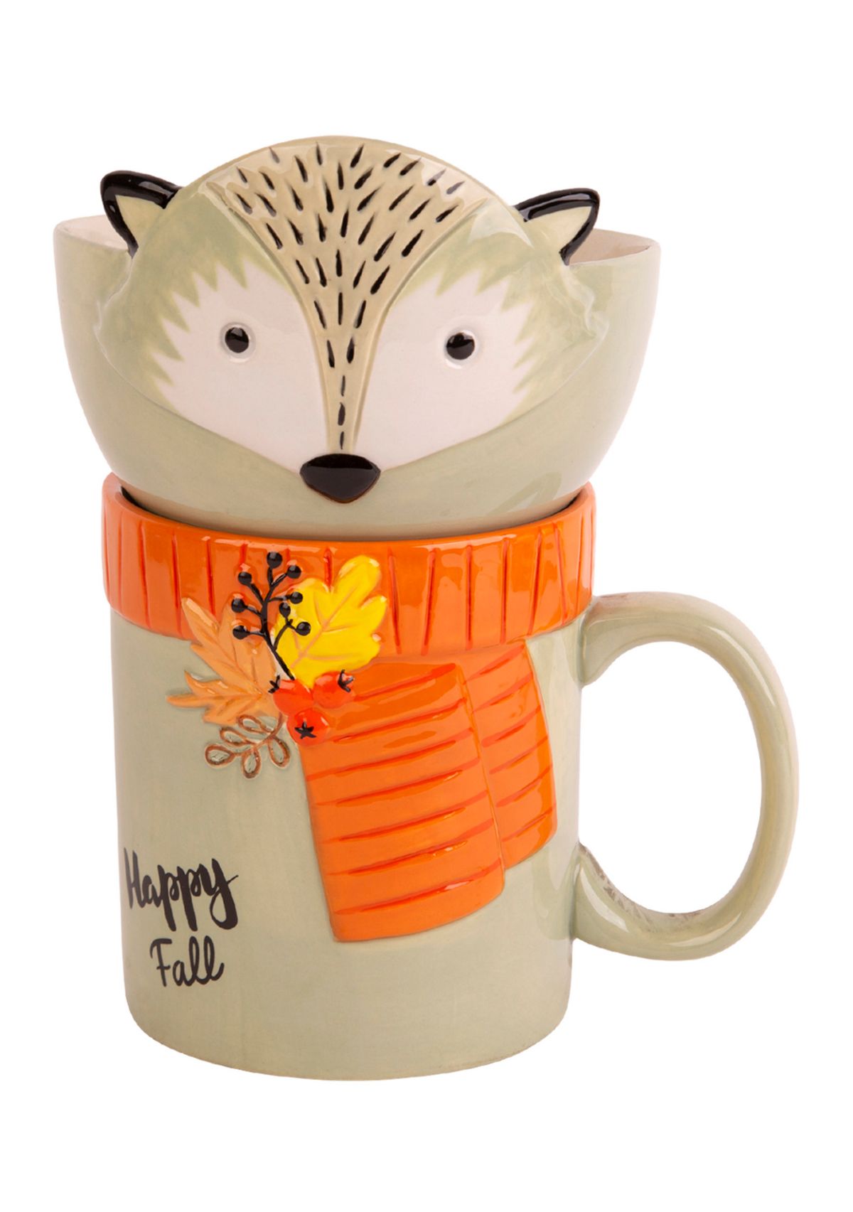 "Happy Fall" Fox Mug and Bowl Set 