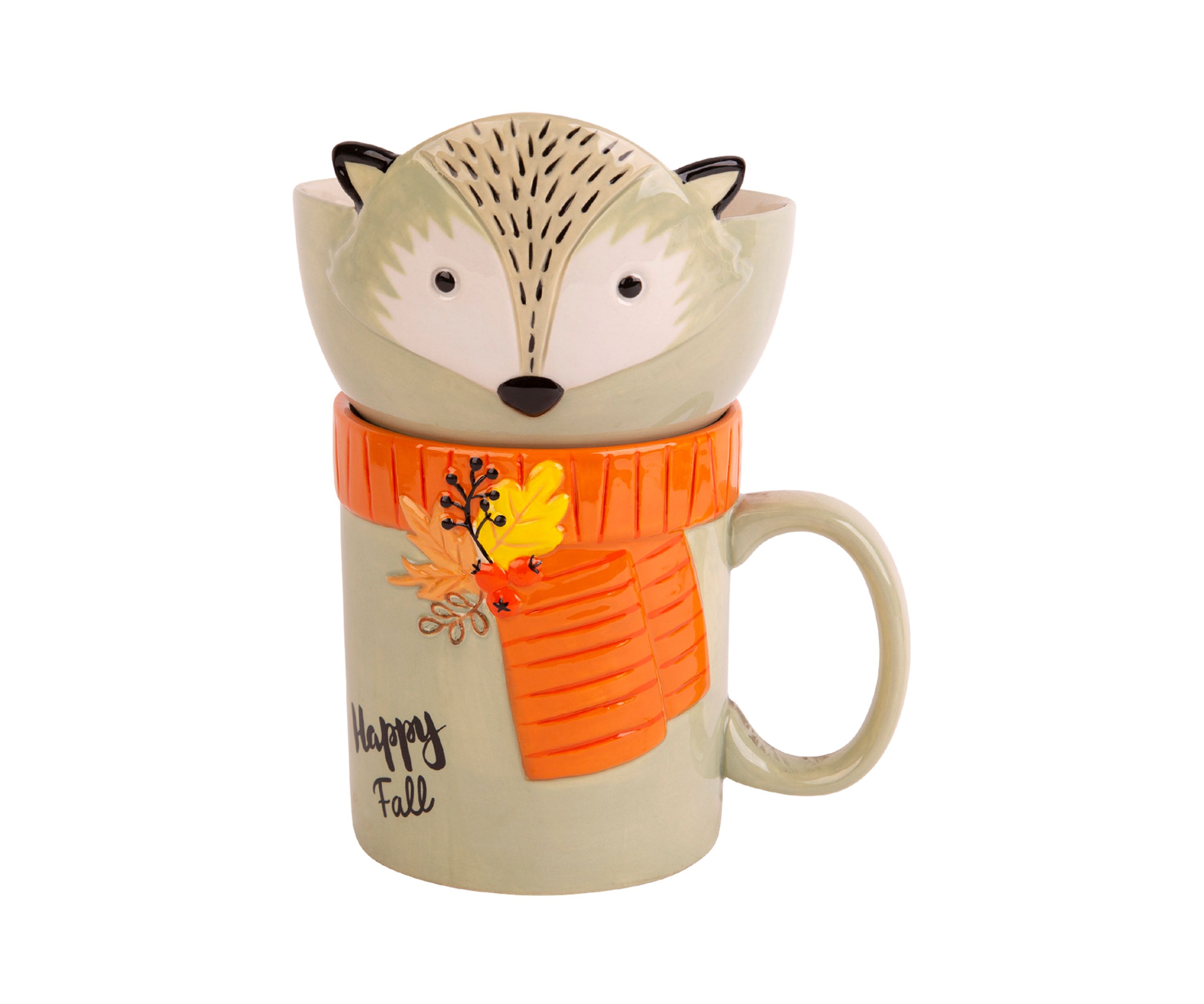 "Happy Fall" Fox Mug and Bowl Set 
