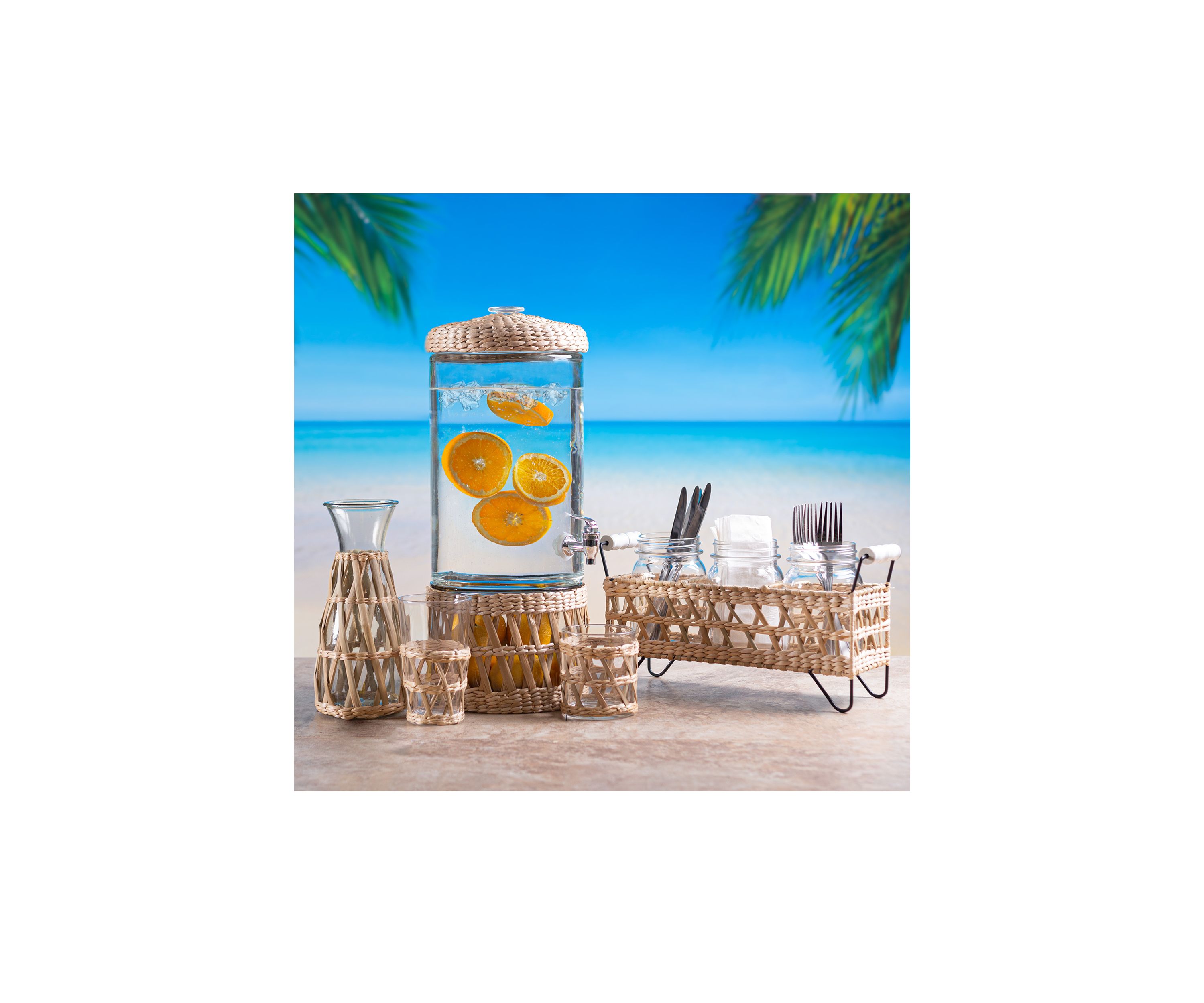 35 Ounce Carafe with Rattan Sleeve
