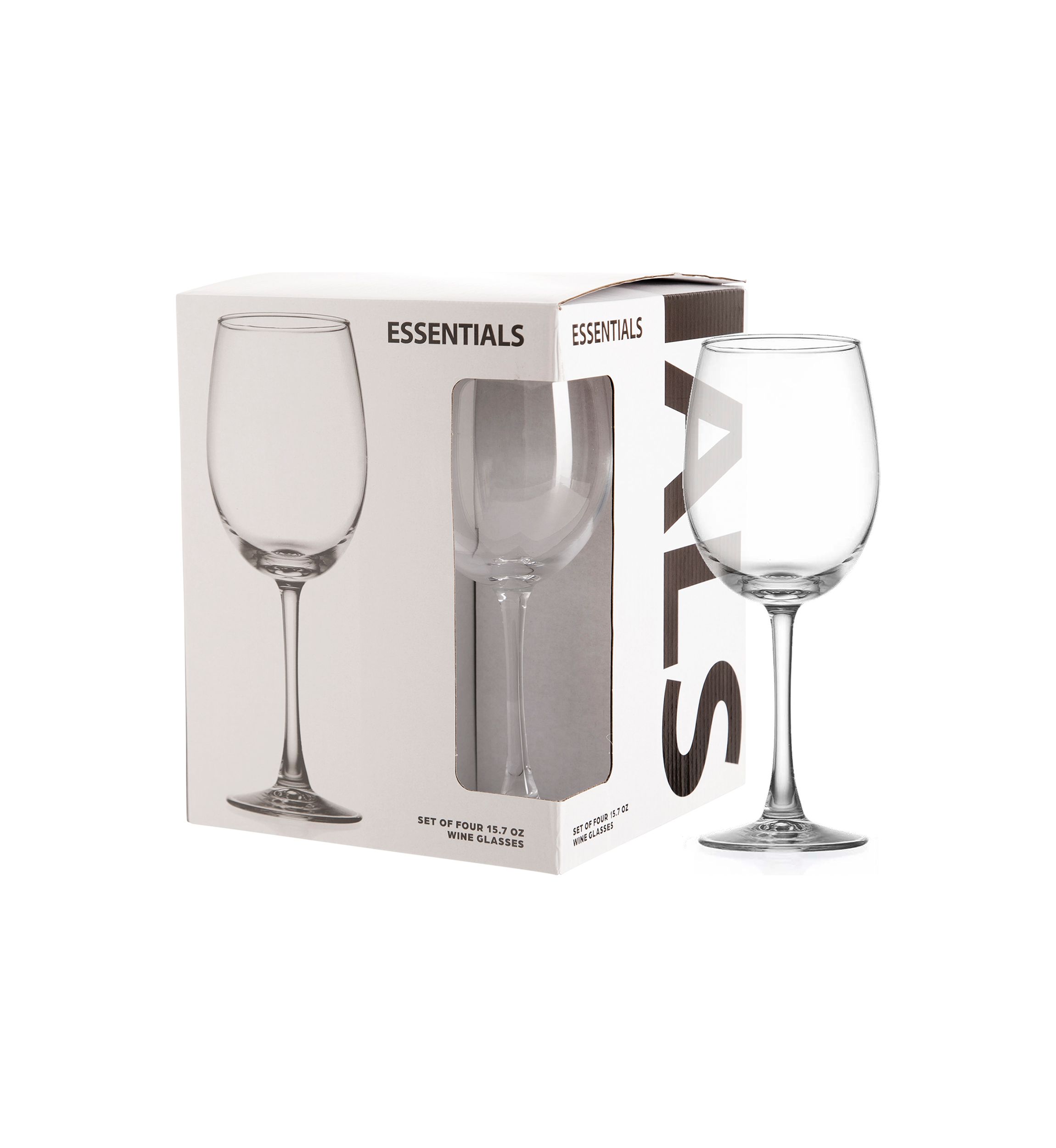 Set of 4 15 Ounce Stemmed Wine Glasses