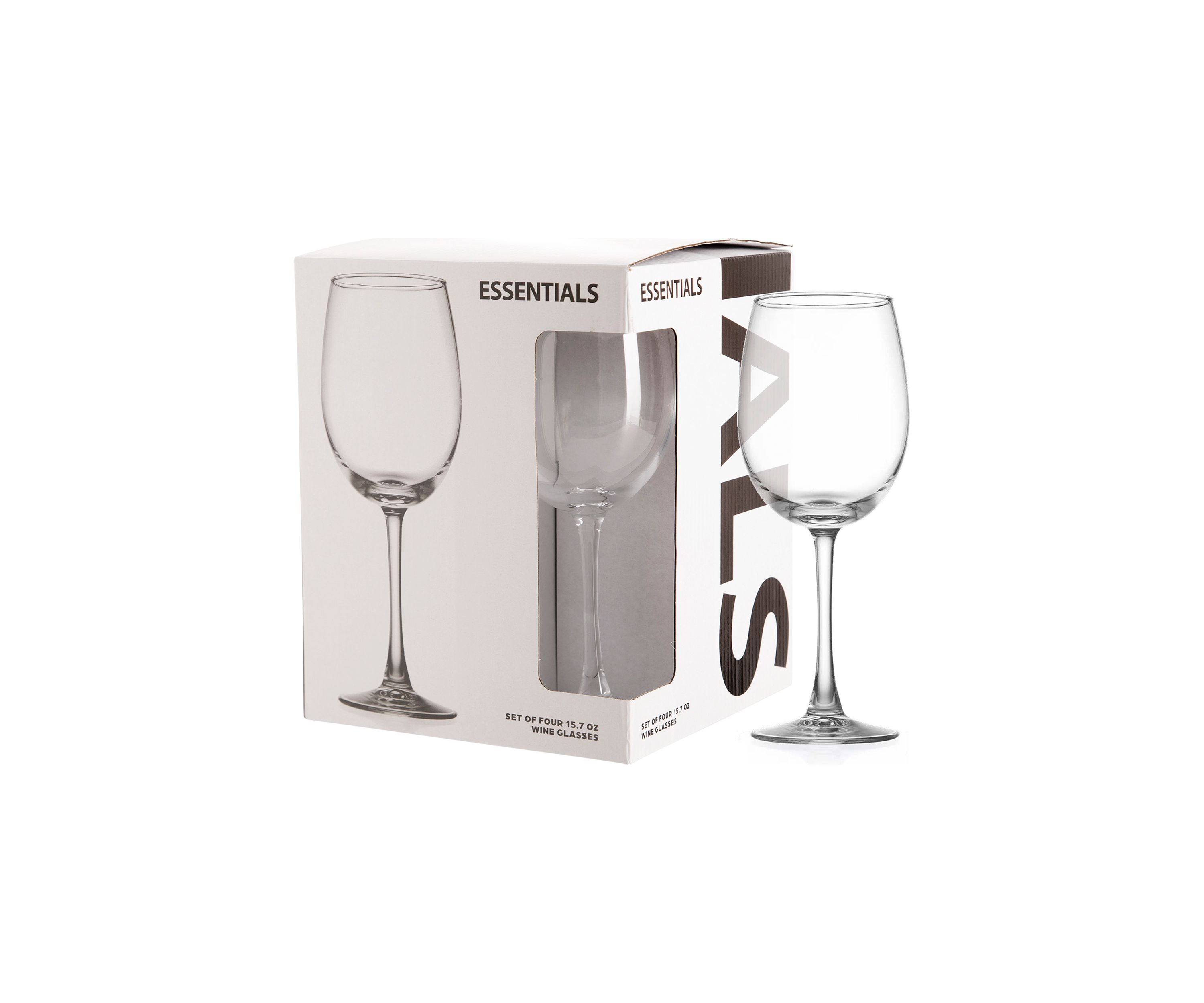 Set of 4 15 Ounce Stemmed Wine Glasses