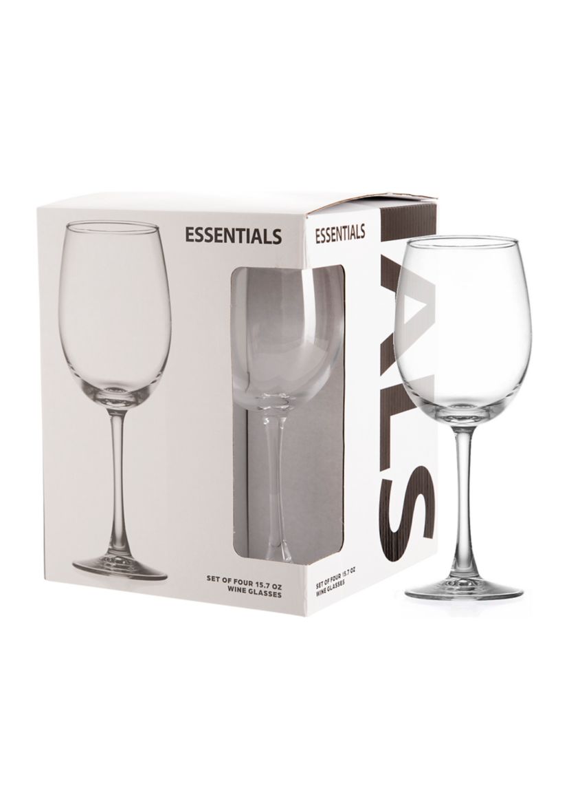 Set of 4 15 Ounce Stemmed Wine Glasses