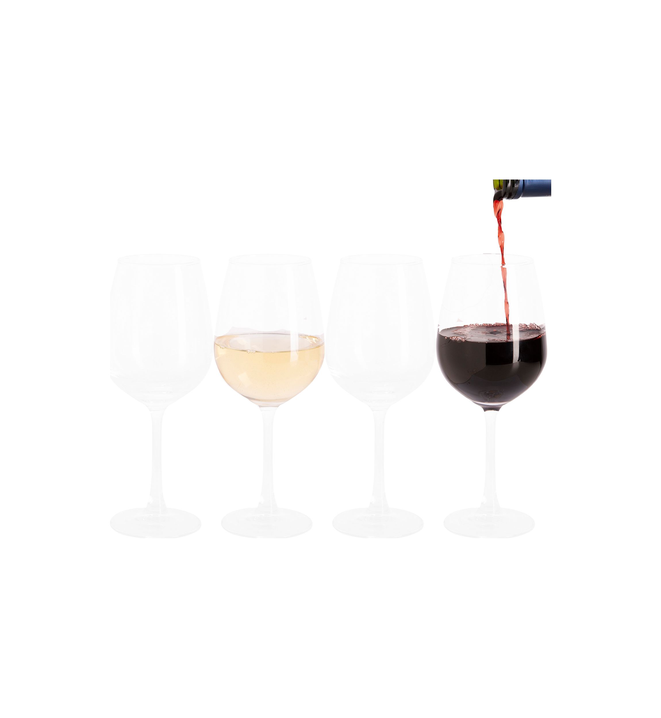 Set of 4 15 Ounce Stemmed Wine Glasses