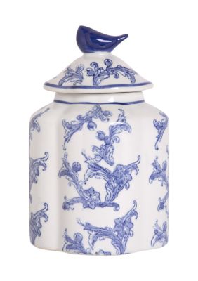 Blue and White Covered Jar