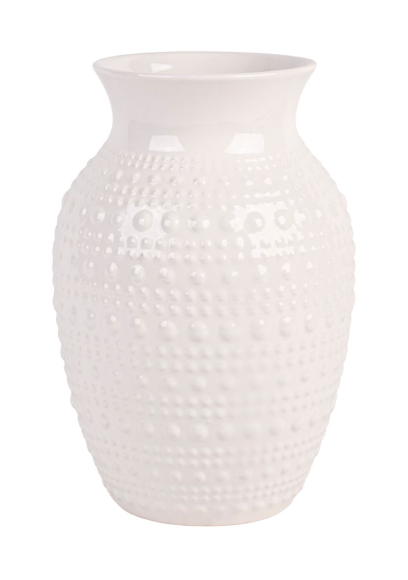 Ceramic Textured Hobnail Rounded Vase