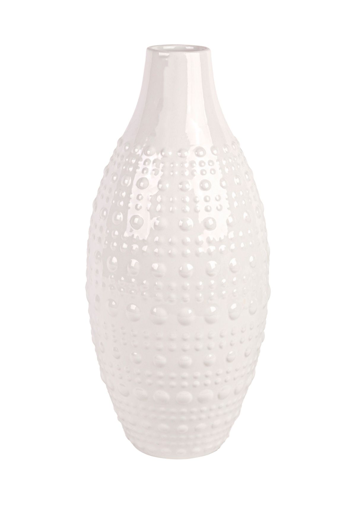 Ceramic Textured Hobnail Oblong Vase