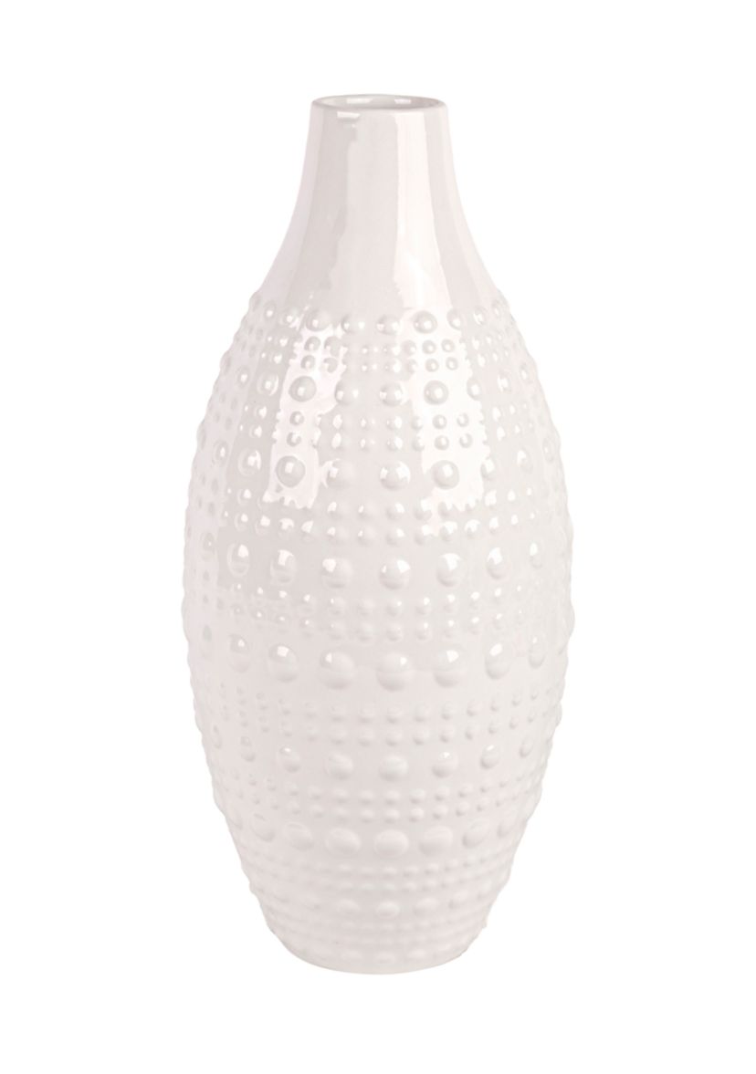 Ceramic Textured Hobnail Oblong Vase