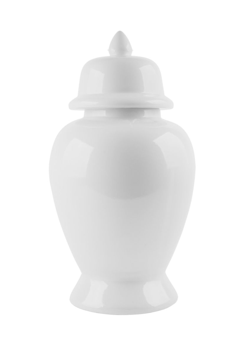 White Ceramic Decorative Ginger Jar