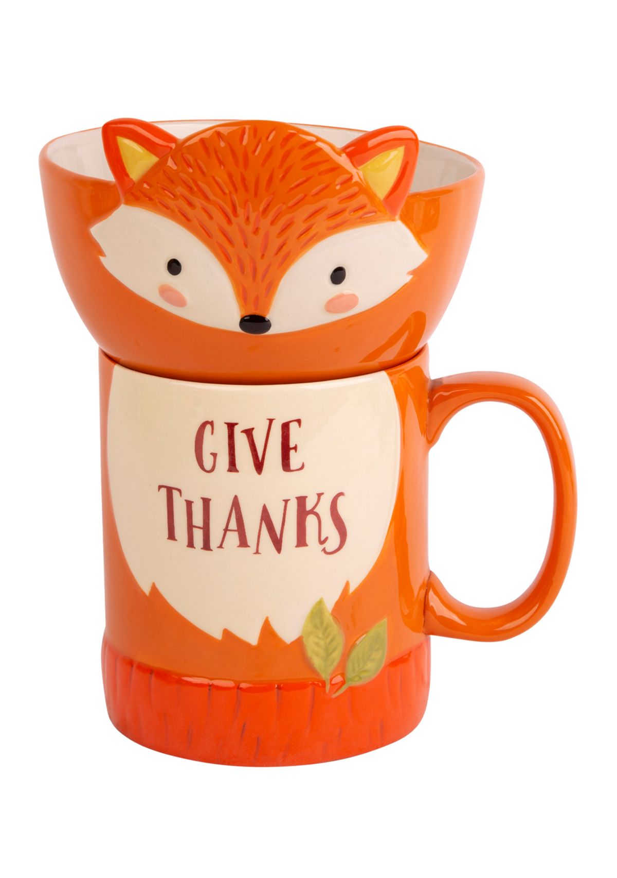Give Thanks Fox Mug and Bowl Set