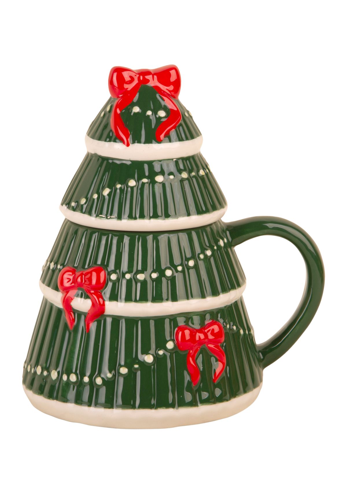 Ceramic Christmas Tree Mug with Decorative Lid