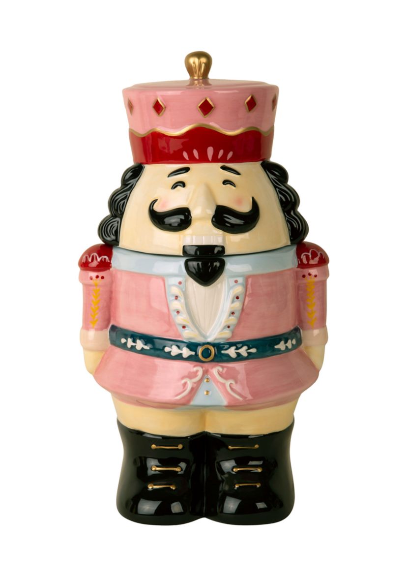 Pink Nutcracker Ceramic Cookie Jar