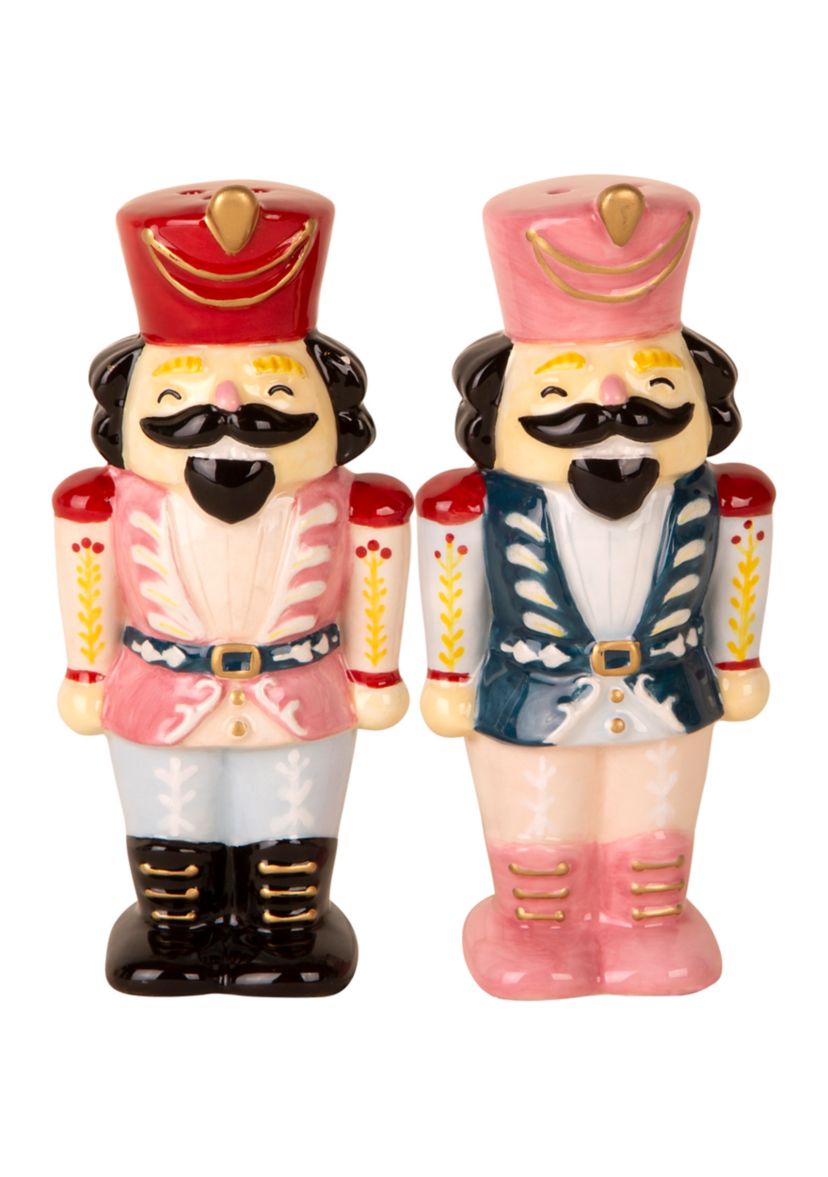 Ceramic Nutracker Salt and Pepper Shaker Set