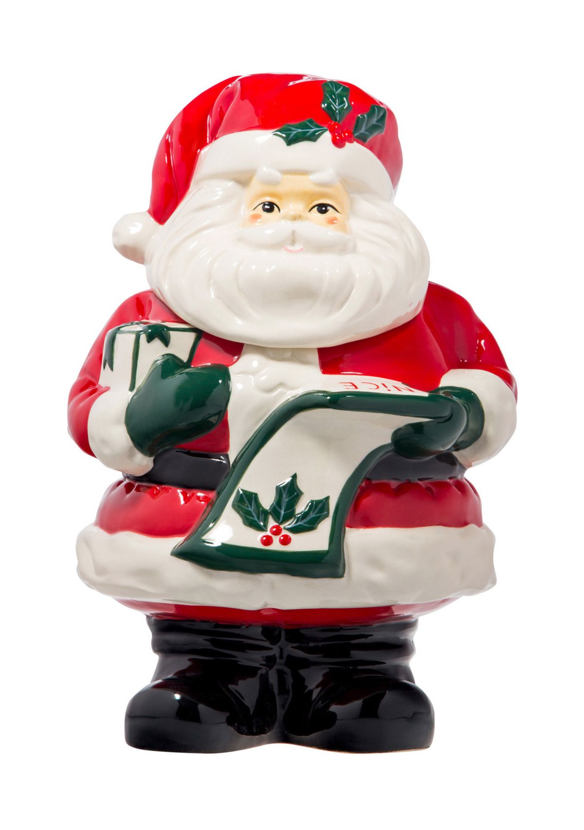 Red Ceramic Santa Cookie Jar