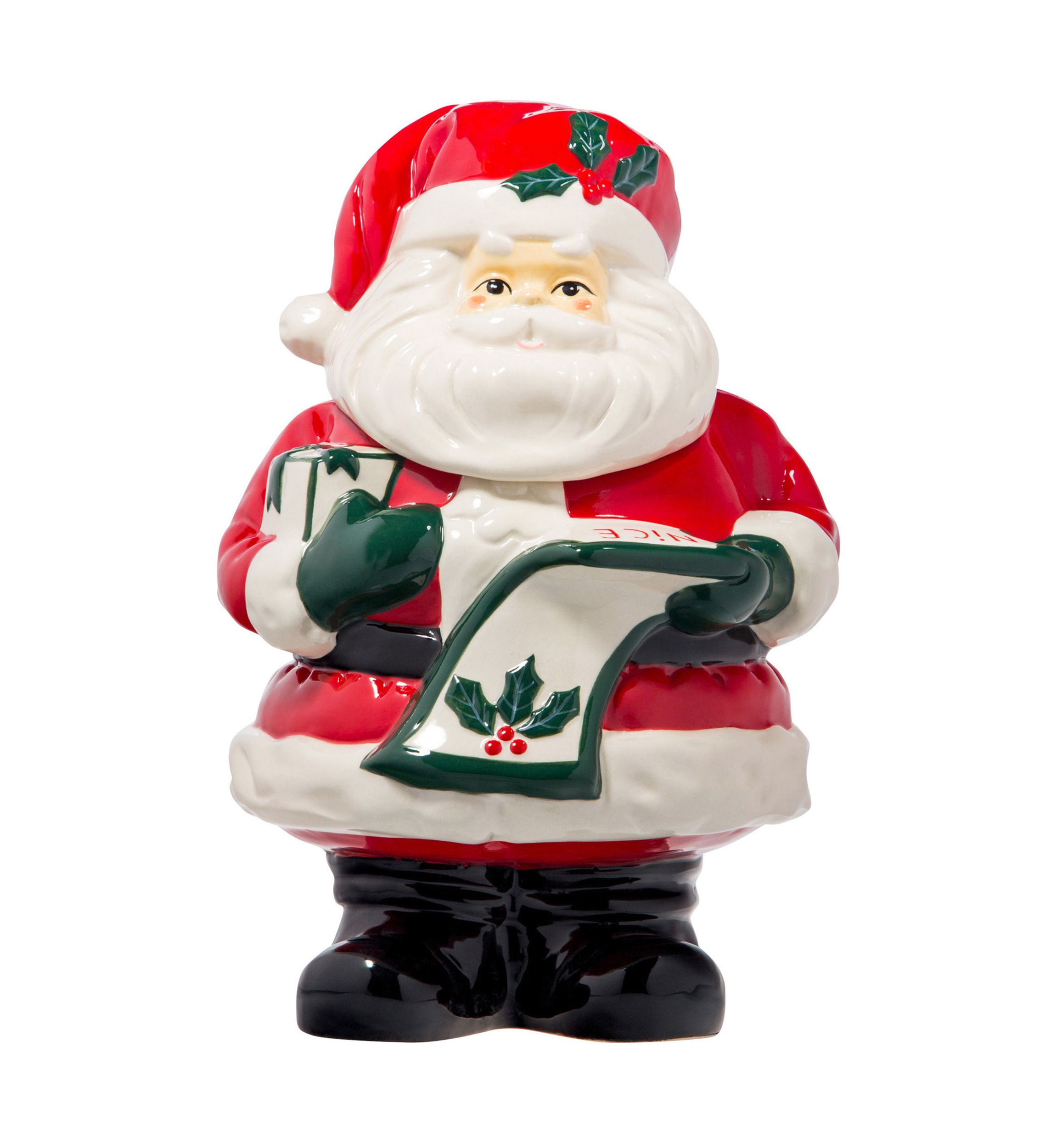 Red Ceramic Santa Cookie Jar