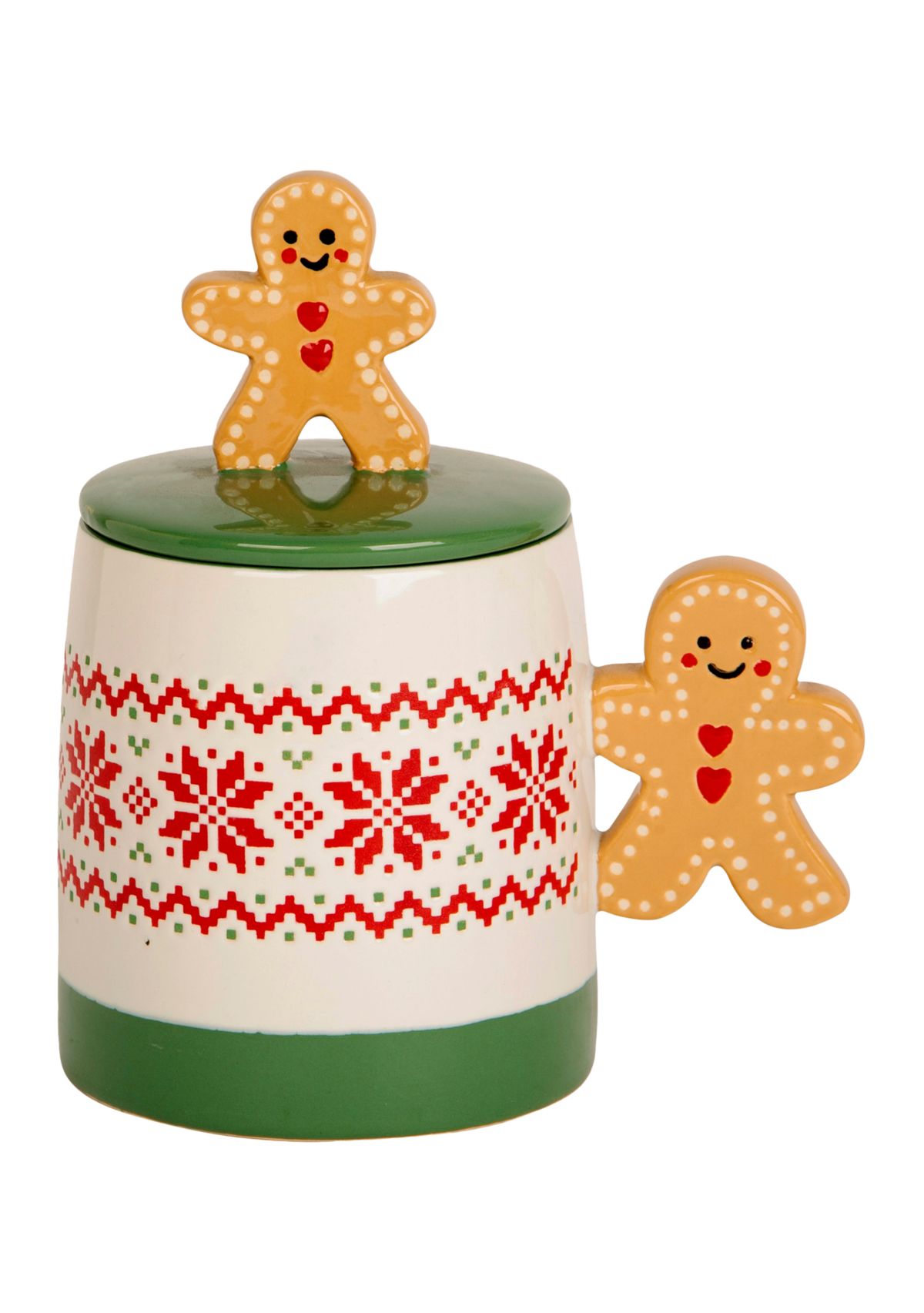 Ceramic Gingerbread Man Mug with Lid